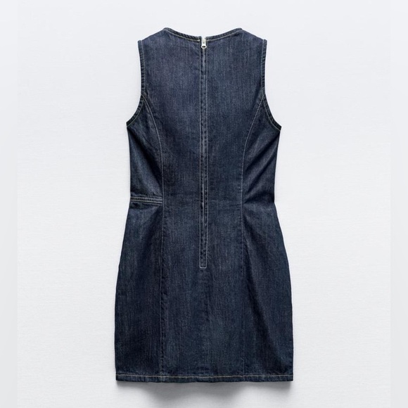 Zara Blue Denim Mini Dress Size XXL - Picture 3 of 15